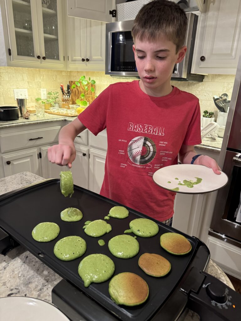 Cooking the Spinach Pancakes