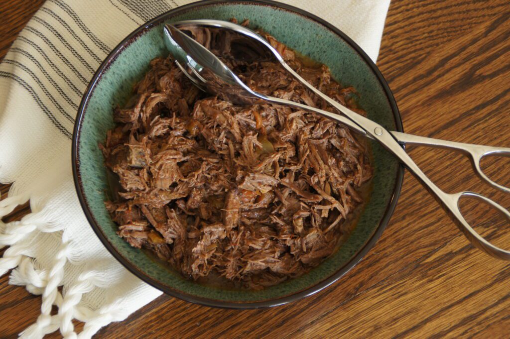 Crockpot Shredded Beef (made with salsa)