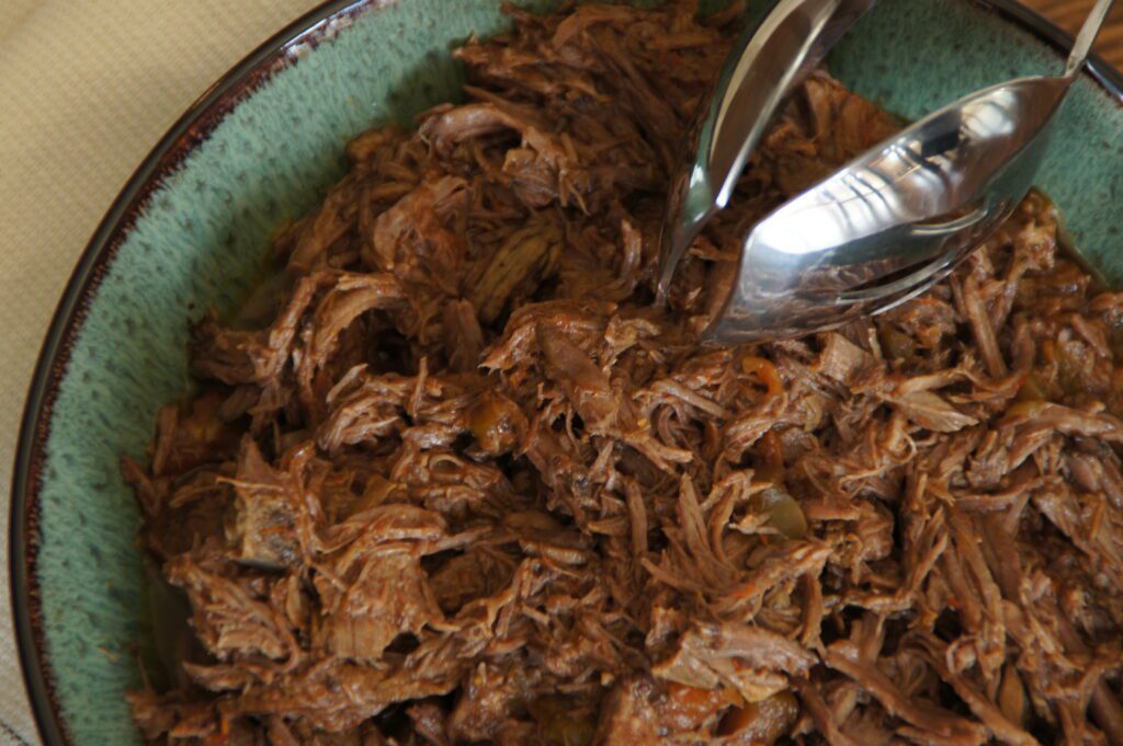 Crockpot Shredded Beef (made with salsa)