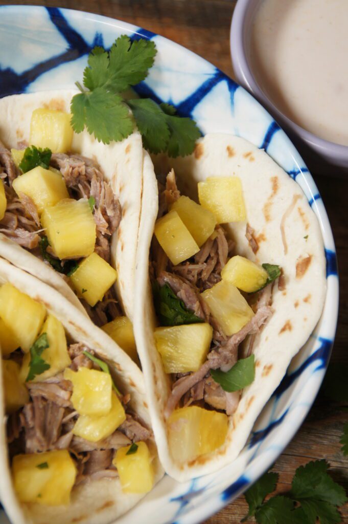 Crockpot Pulled Pork Tacos With Pineapple Salsa