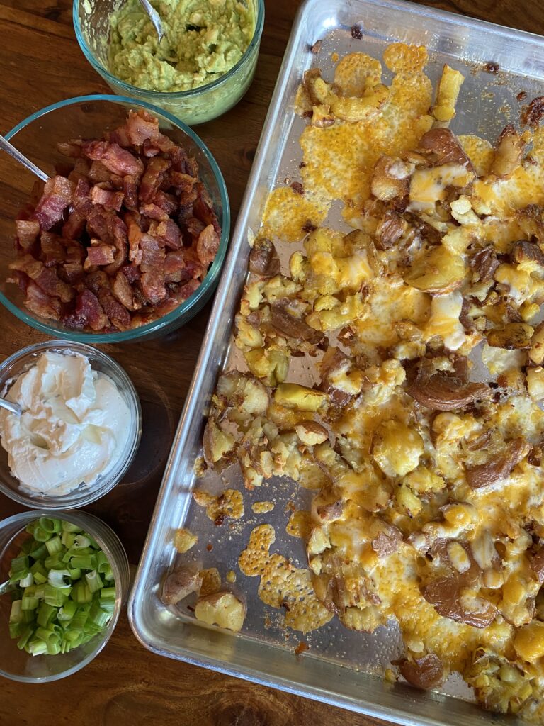 I love setting up a loaded smashed potato bar!