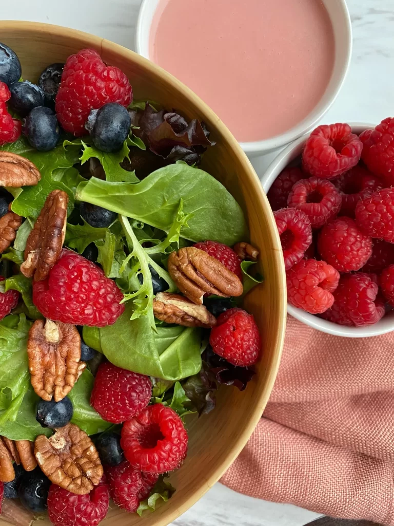 Berry Salad with an Easy Raspberry Yogurt Dressing