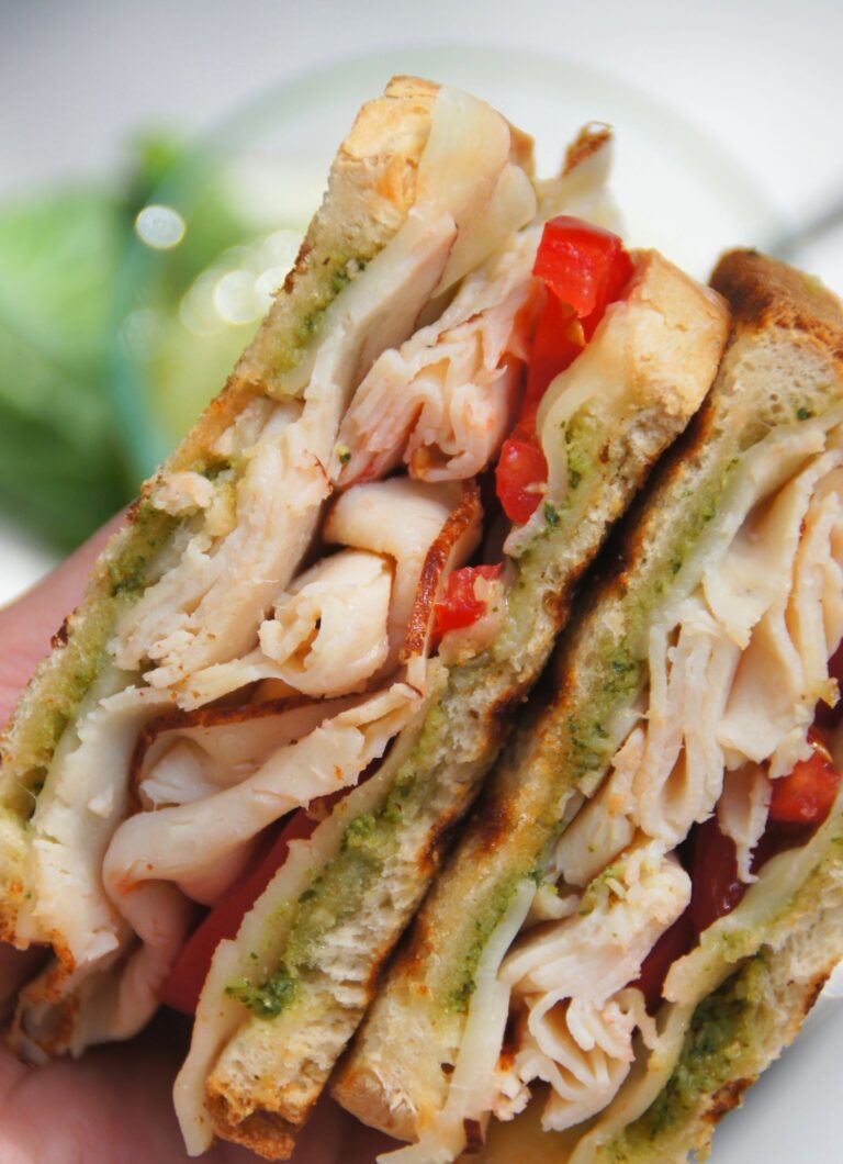 Turkey Panini with an Easy Homemade Basil Pesto