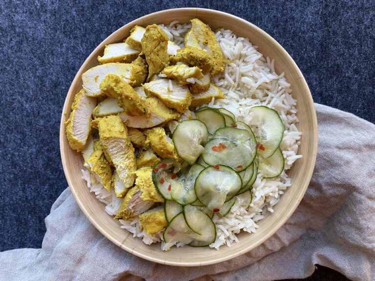 The Best Chicken Satay Coconut Rice Bowls