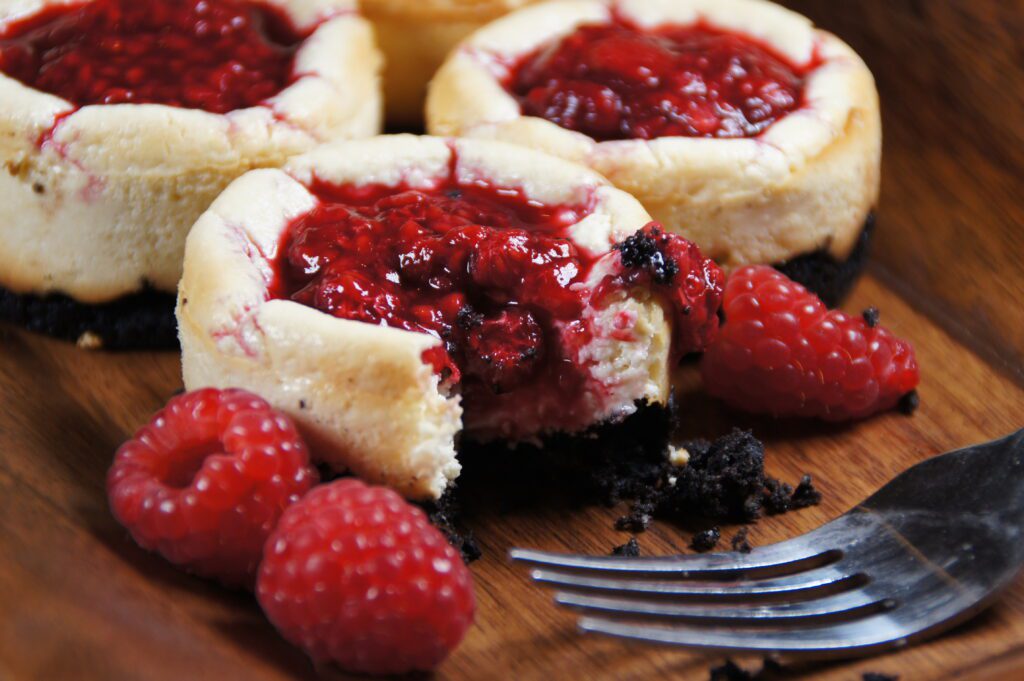 Gluten-Free Raspberry Cheesecakes