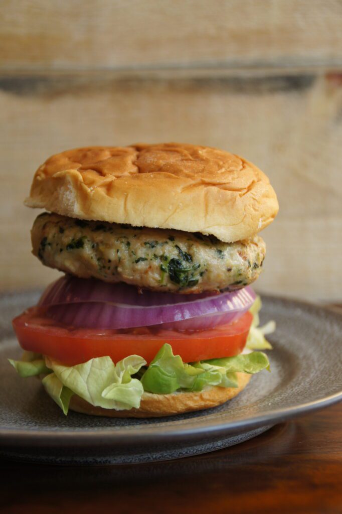 Spinach Asiago Chicken Burgers