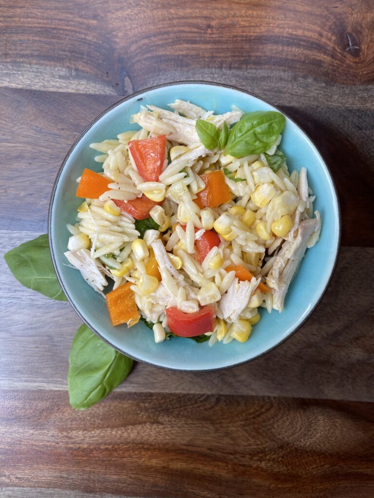 Vegetable Orzo Pasta Salad with an Easy Lemon Vinaigrette