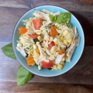 Vegetable Orzo Pasta Salad with an Easy Lemon Vinaigrette