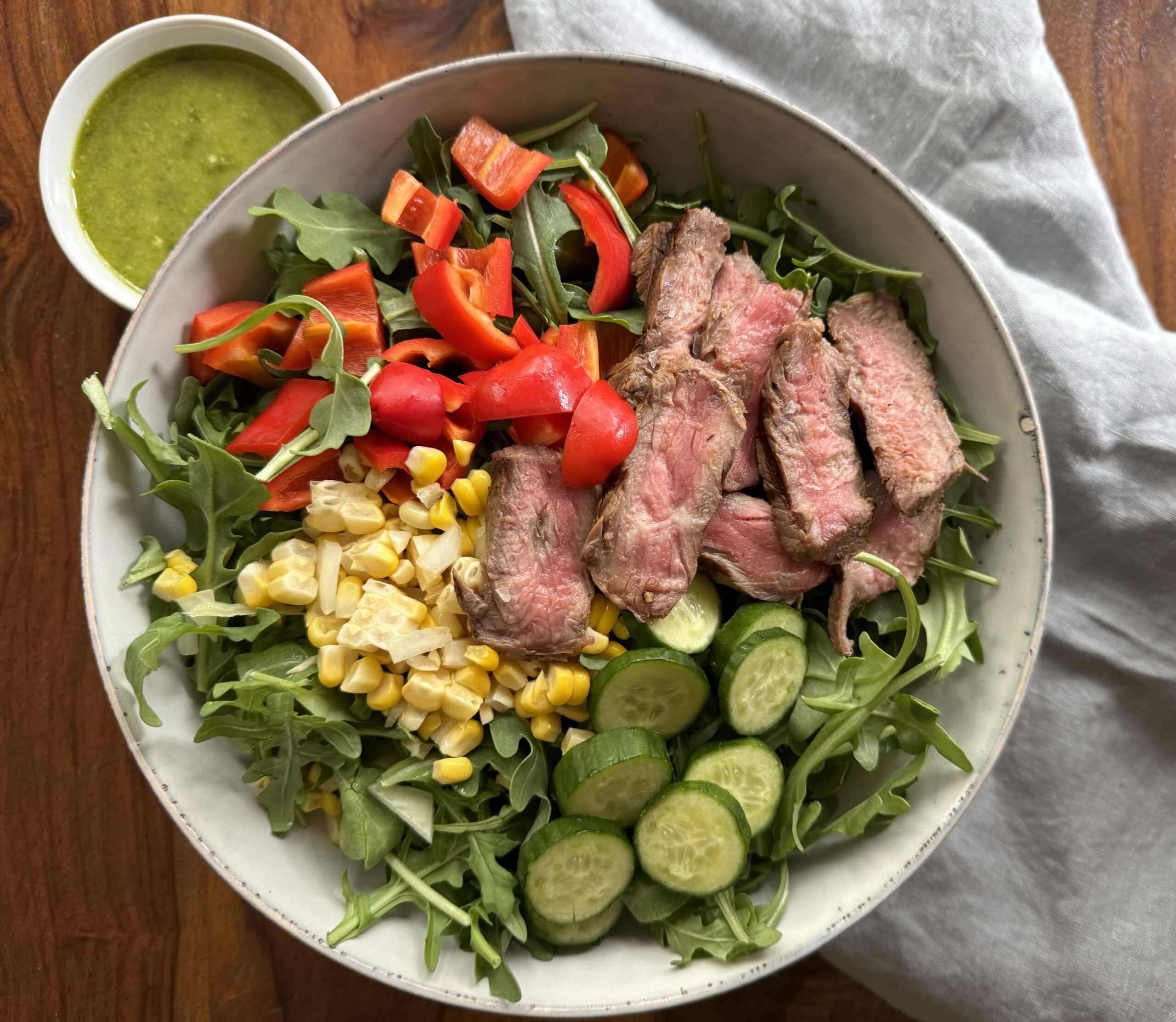 Steak Salad with an Easy Basil Vinaigrette