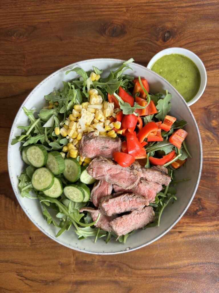 Steak Salad with an Easy Basil Vinaigrette