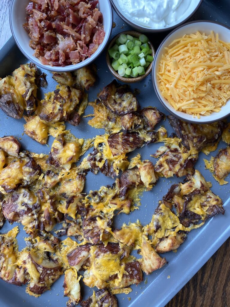 Easy Loaded Smashed Potatoes