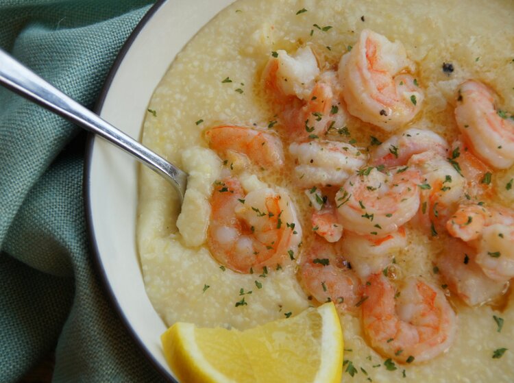 Lemon Garlic Shrimp & Grits