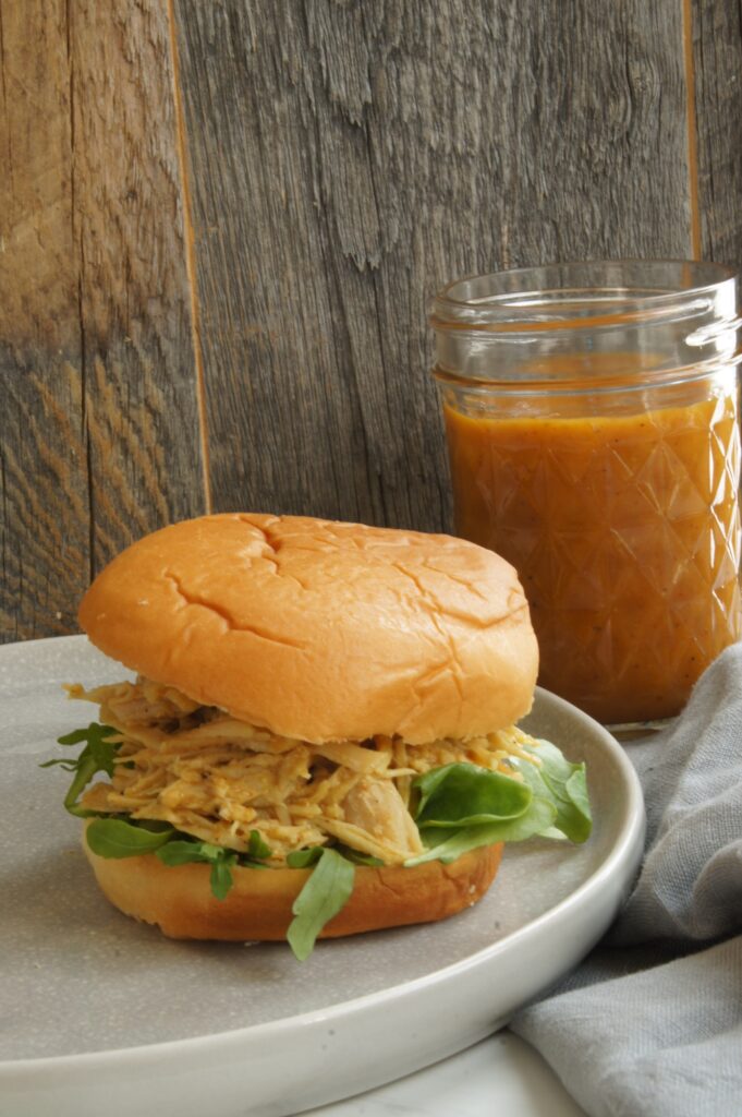 Shredded Chicken Sandwiches with Carolina Mustard BBQ