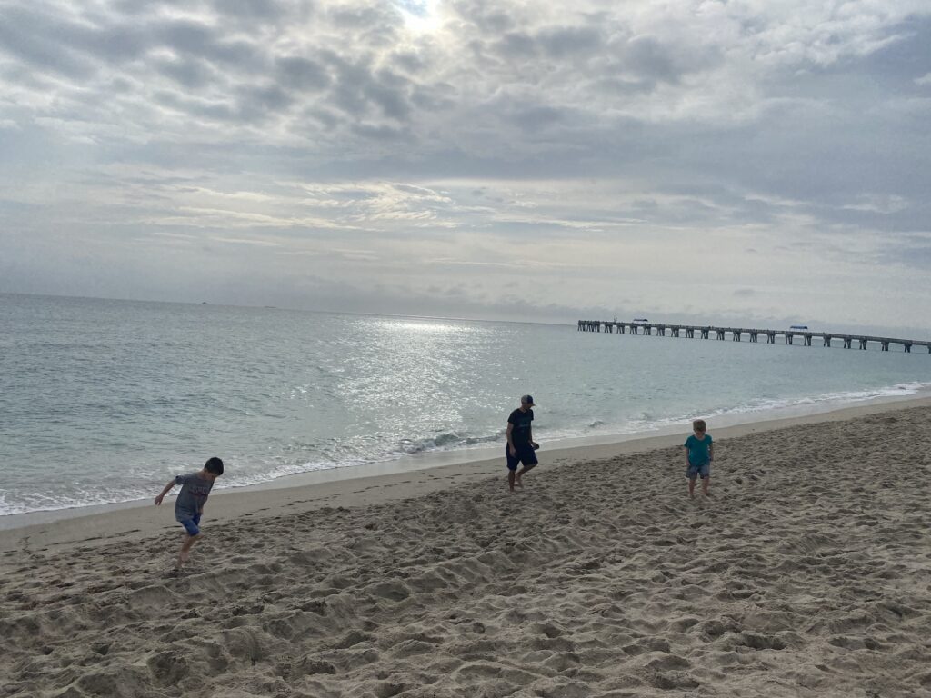 Frolicking along the beach