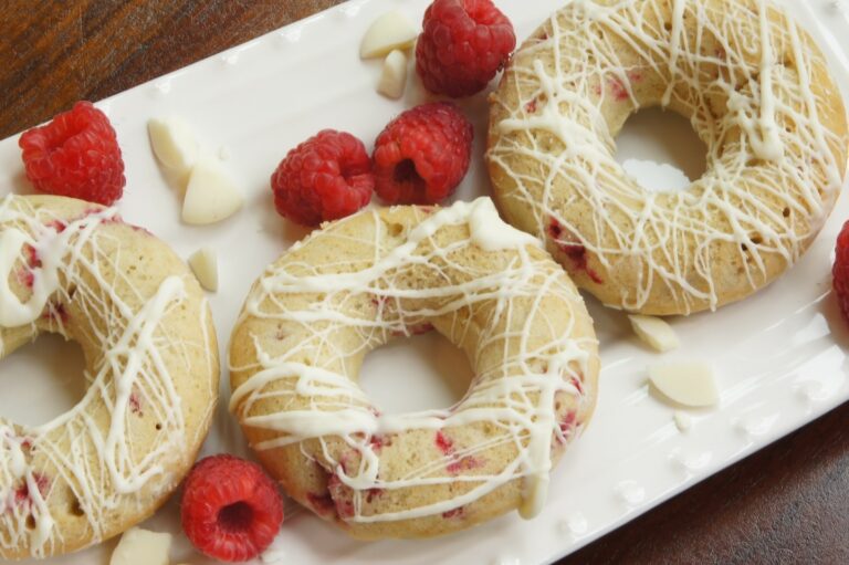 Raspberry White Chocolate Donuts