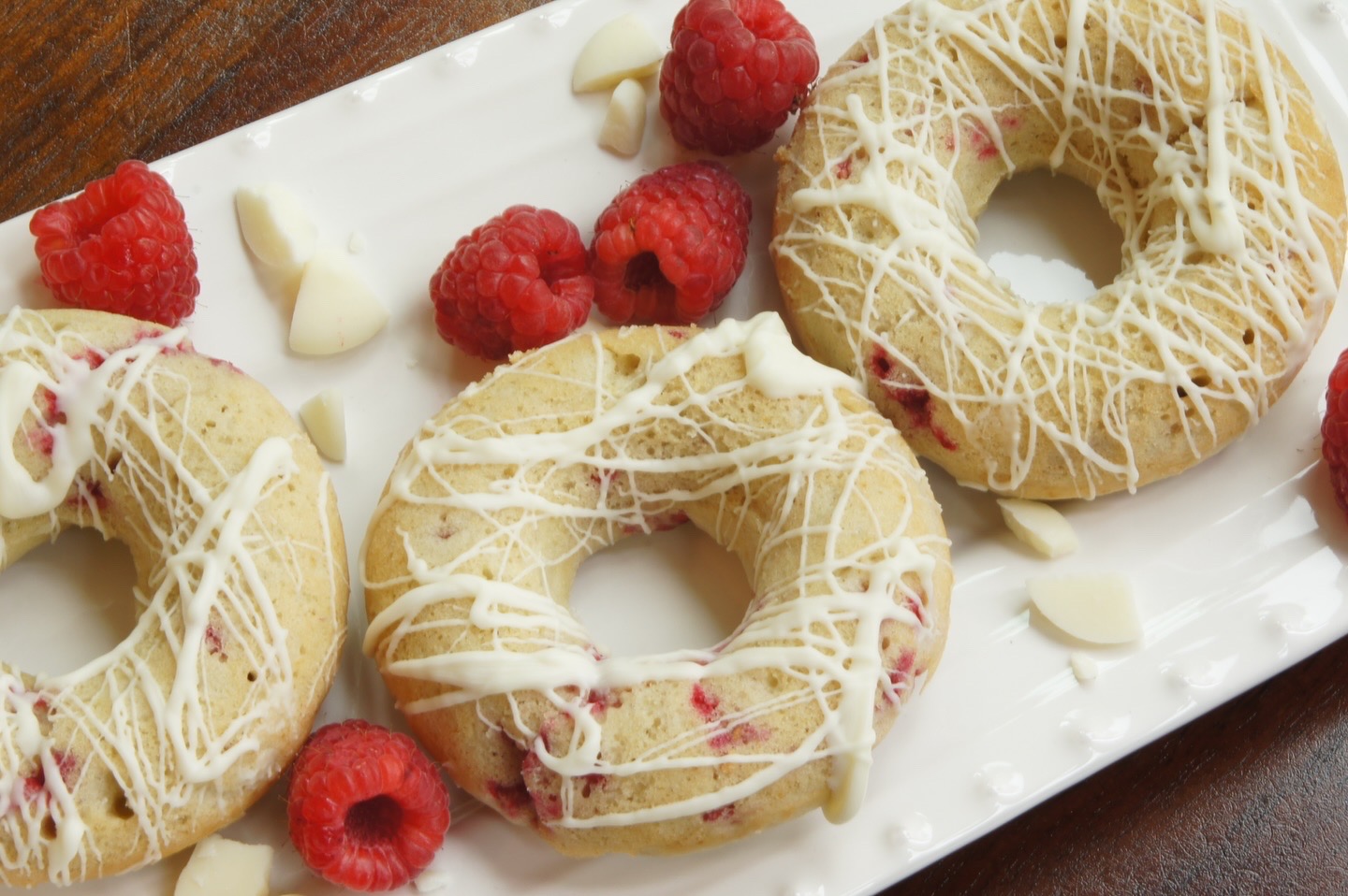 Raspberry White Chocolate Donuts