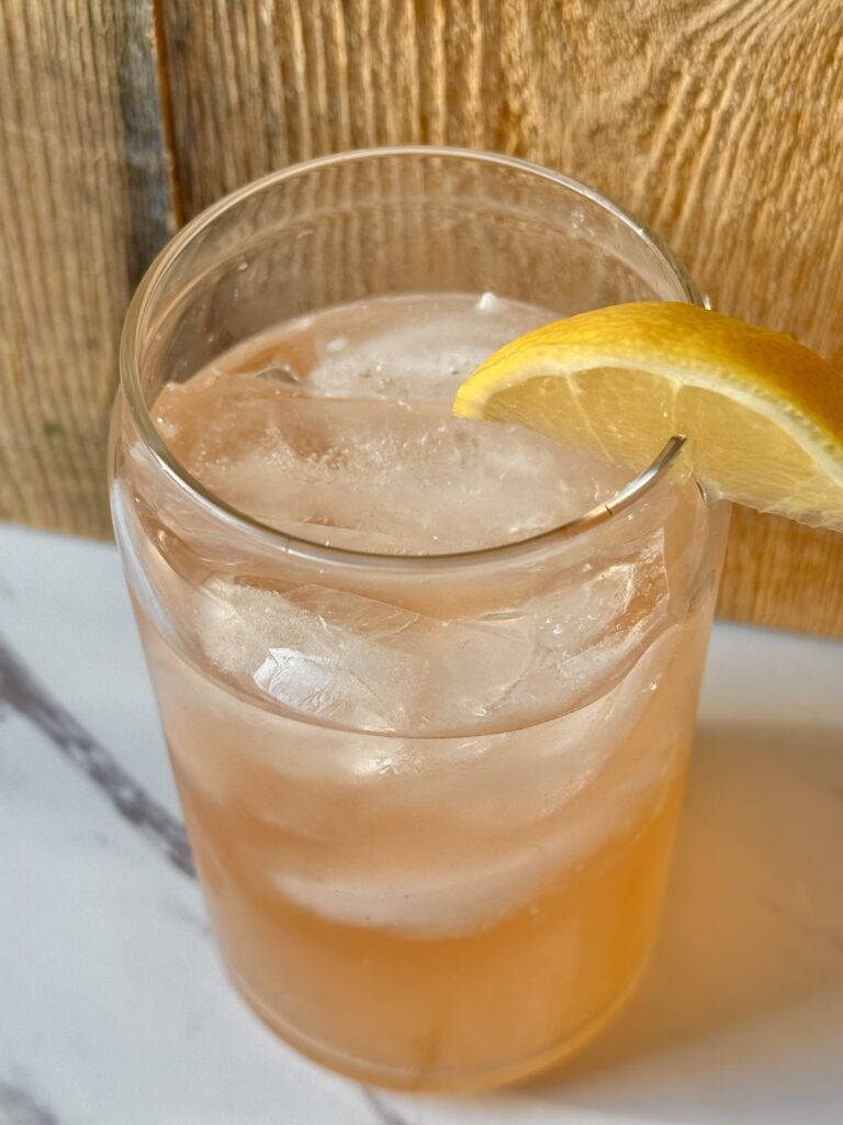 Sparkling Water Mocktail with Lemon and Bitters